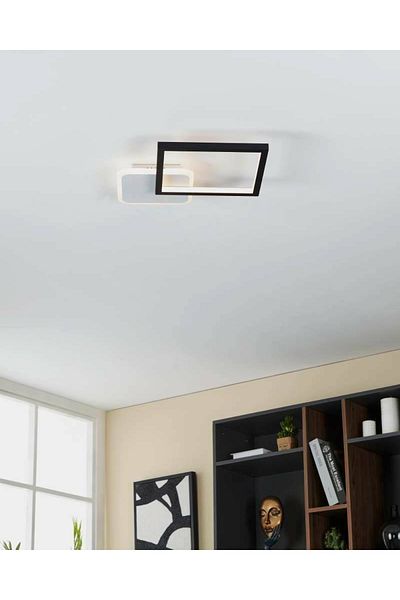 Eglo 900422   Gafares Black White Aluminum Steel Led Ceiling Lamp - Ip20 Max: 15W