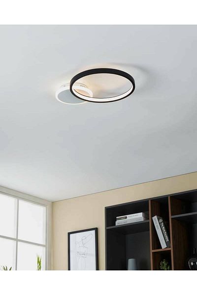 Eglo 900421   Gafares Black and White Aluminum Steel Led Ceiling Lamp - Ip20 Max: 15W