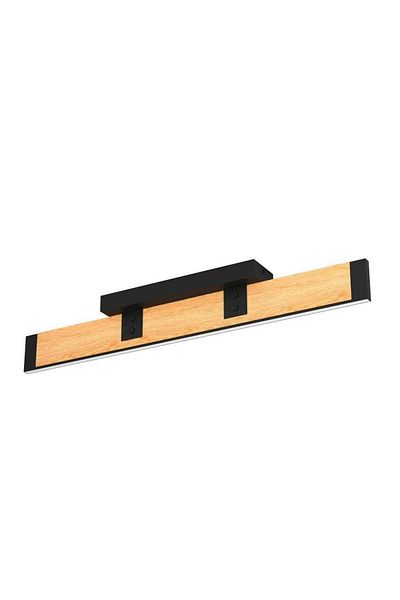 Eglo 390224   Caminaro Black Brown Steel and Wood Led Ceiling Lamp - Ip20 Max: 2