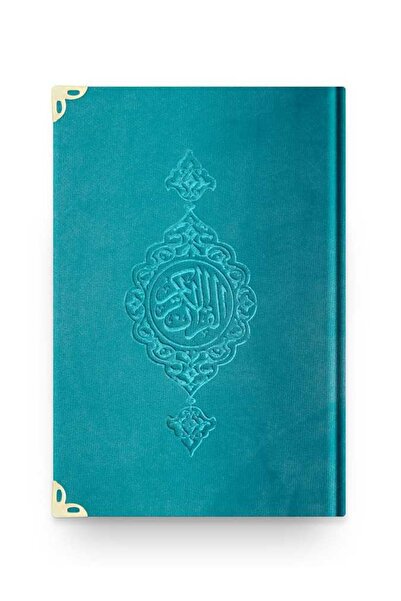 Hayrat Neşriyat Çanta Boy Kadife Kur'an-ı Kerim (turkuaz, Yaldızlı, Mühürlü)