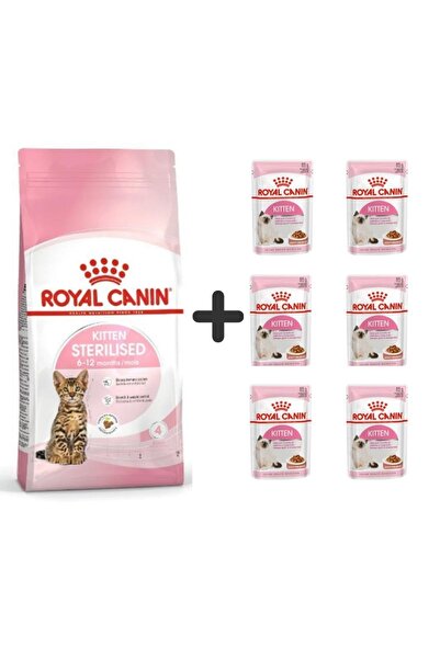 Royal Canin Kitten Sterilised Kısırlaştırılmış Yavru Kedi Maması 2 Kg + 6 Ade...