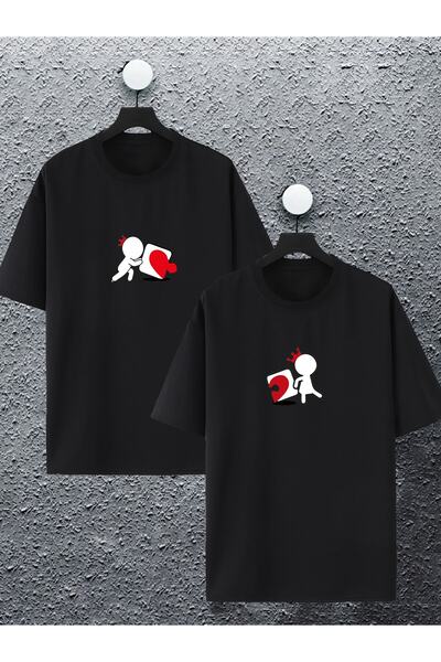 macklin Unisex Femei Bărbați Puzzle cu inimă cu imprimeu Design combinat cupl...