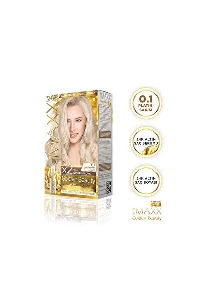 MAXX DELUXE Golden Beauty 24k 0.1 Platin Sarısı Boya Seti 2 Adet