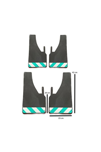 MKM Citroen Jumper Uyumlu  Fosforlu Yeşil-beyaz Renkli 4lü Paçalık Çamurluk T...