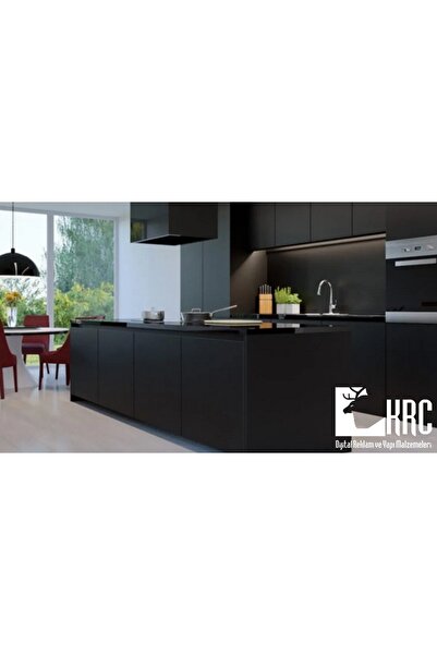 KRCDİJİTAL Dolap Ve Mobilya Kaplama Folyosu Mat Siyah 100cmx2mt Kendinden Yapışkanlı