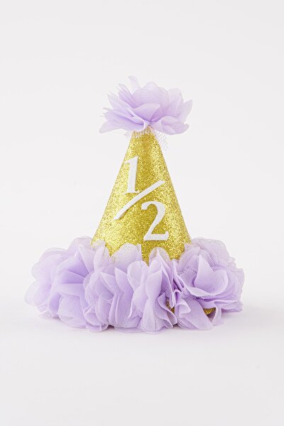 Banamio 6-месечна шапка за рожден ден с панделка (лилаво)