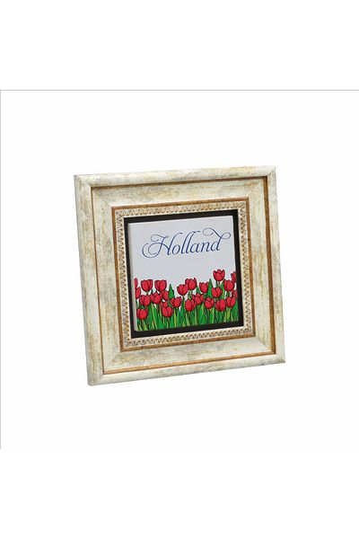 BAKSEPETE Netherlands Tulip Printed Natural Stone Painting 20Cmx20Cm Krg-024