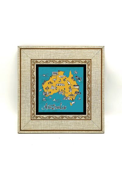 BAKSEPETE Pictură cu cadru MDF imprimat cu simboluri australiene 20cmx20 cm Krg-065