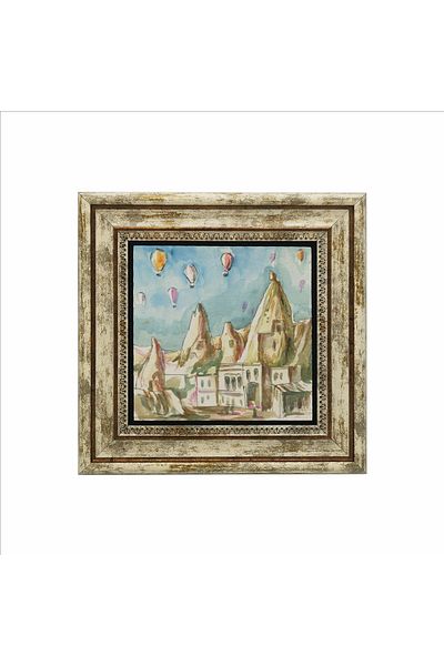 Sadrazam Cappadocia Printed 25Cmx25Cm Natural Stone Painting - Krt-115