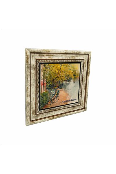 BAKSEPETE Amsterdam Visual Printed Natural Stone Painting 25Cmx25Cm Krg-013