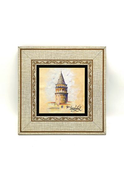 Sadrazam Galata Tower Printed Mdf Framed Painting 20Cmx20 cm Krt-021