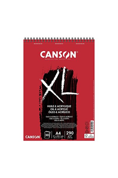 Canson Xl Oil & Acrylic Üstten Spiralli Akrilik Ve Yağlı Boya Blok A4 290gr 3...