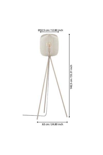 Genel Markalar 900522 "ROMAZZINA" 140,5 Cm Yüksekliğinde Çelik Köşe Lambası Lambader