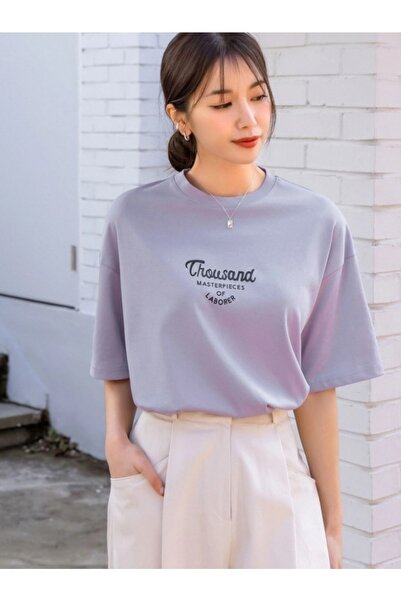 MOONBULL Μπλουζάκι Oversize Lila Thousand Printed