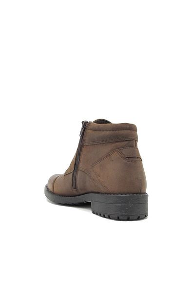 Fosco Fsc9536 Brown Men's Side Buckle Tied Zipper Boots