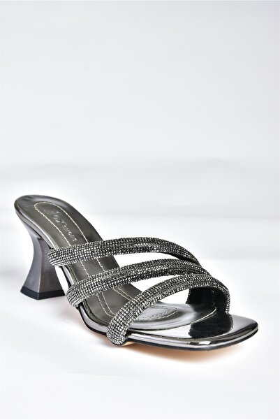 Fox Shoes P251619134 Platinum Mirror Stone Evening Dress Damen-Hausschuhe mit Absatz