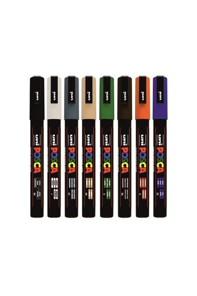 Uni Posca 3m 0.9-1.3mm Painting Marker Special Colors Set of 8