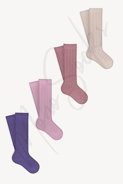 Mono Socks Children's Embossed Knee-high 4-pack Socks