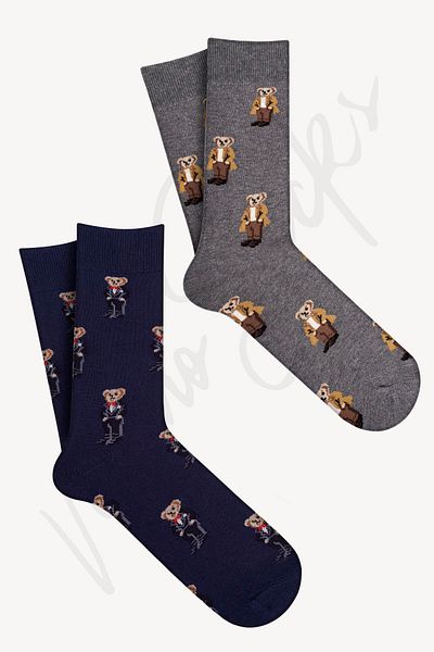 Mono Socks Κάλτσες 4 τεμαχίων αρκουδάκι με μοτίβο πολλών αρκουδιών