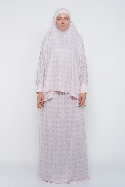 Altobeh Πρακτικό φόρεμα προσευχής Hijab Lycra με μανίκια νυχτερίδας με μοτίβο ήλιου 992-0304