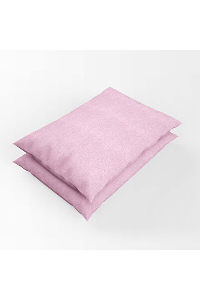 Hazal 2'li Yastık Kılıfı (DÜZ RENK) | Kapaklı | 50x70 Cm | Pembe
