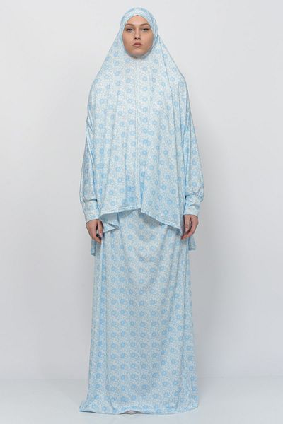 Altobeh Rochie practică de rugăciune musulmană din lycra cu mâneci liliac cu model de soare, practică 992-0310