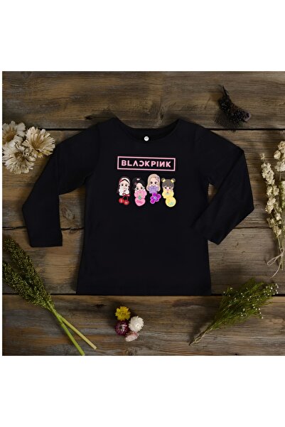 barsdepo Tricou pentru copii Blackpink Group Anime Negru Unisex
