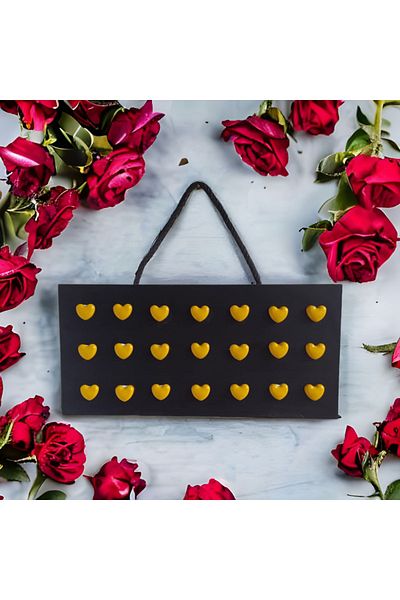 Bahat Heart 3d Wooden Yellow Black Door Back Wall Ornament Door Ornament