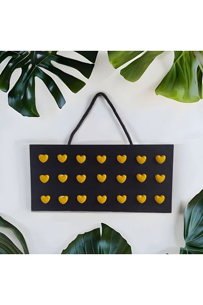 Bahat Heart 3d Wooden Yellow Black Door Back Wall Ornament Door Ornament