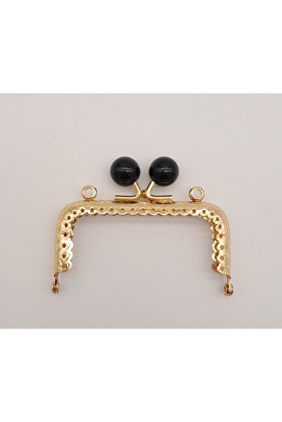 angel çanta aksesuar 8.5 Cm Black Bulk Bag Clip Bag Burs Light Gold Metal