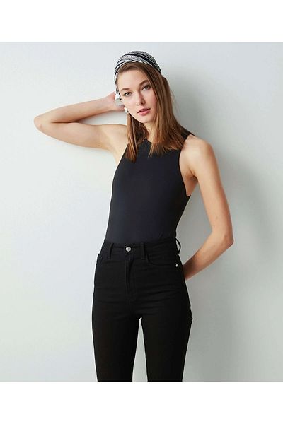 BROSERER Black High Waist Jeans Color-Fading Flared Leg Jeans (Power Lycra)