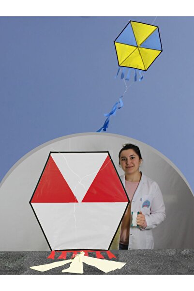 GÜLEN UÇURTMA Kumaş Çerçeveli Altıgen Uçurtma - Harman