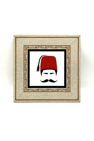 Sadrazam Masă MDF otomană imprimată cu icoane pentru bărbați - 20cmx20 cm Krt-109