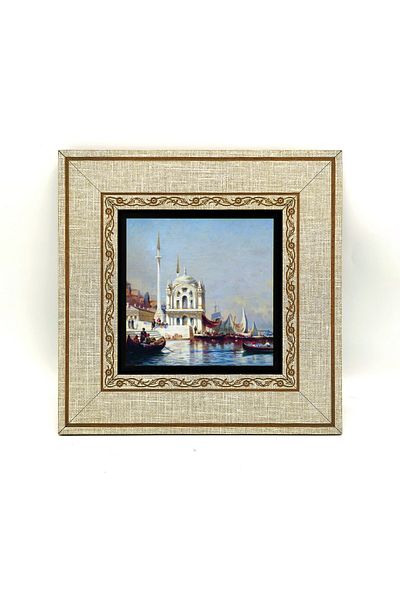 Sadrazam Moscheea Ortaköy A. P. Bogolyubov, pictură din anii 1860 cu cadru MDF imprimat 20cmx20 cm Krt-038