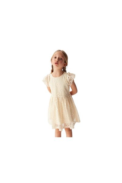 NK Girl's Cotton Lined Lace Trojan Dress