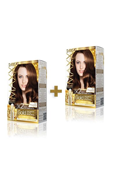 MAXX DELUXE Golden Beauty 24k 7.7 Koyu Karamel Boya Seti 2 Adet