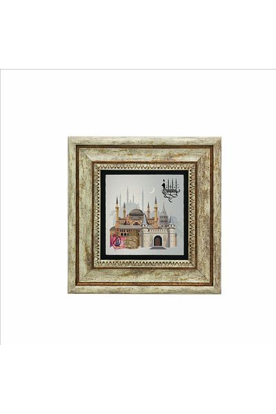 Sadrazam Istanbul Symbolic Places Patterned Natural Stone Painting - 20Cmx20Cm Krt-028