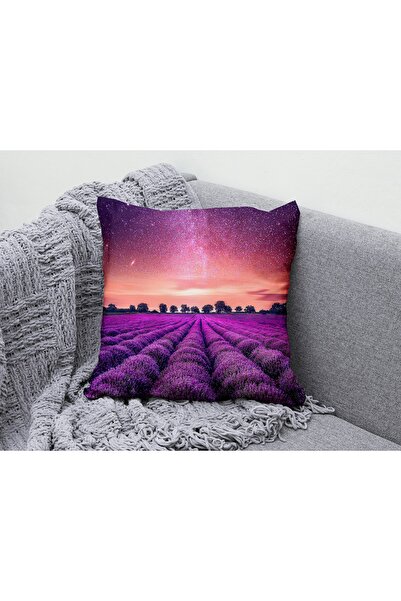 Erays Home Husă de pernă cu model lavandă, imprimată digitală 3D, pe două fețe