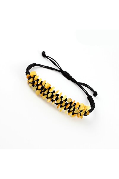 isfahantakı Sertifikalı Orjinal Kaya Damla Kehribar Makrome Örgü Bileklik