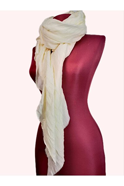 NEOWEAR Bamboo Kraş Şal Alb