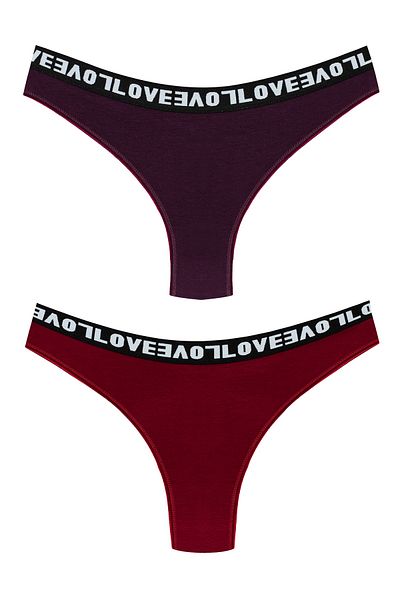 HNX Γυναικεία εσώρουχα 2 Pack Love Elastic Brazilian