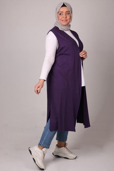 Eslina 34000 Великий розмір трикотажний жилет - фіолетовий