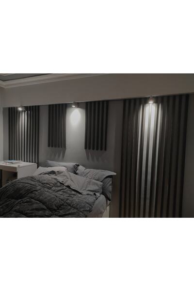 ZETA WOOD 120 Cm 12 Adet Kendinden Yapışkanlı Antrasit Gri Ahşap Çıta