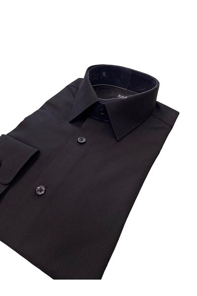 Sarar Cămașă neagră cu mânecă lungă Ccs Slim Fit