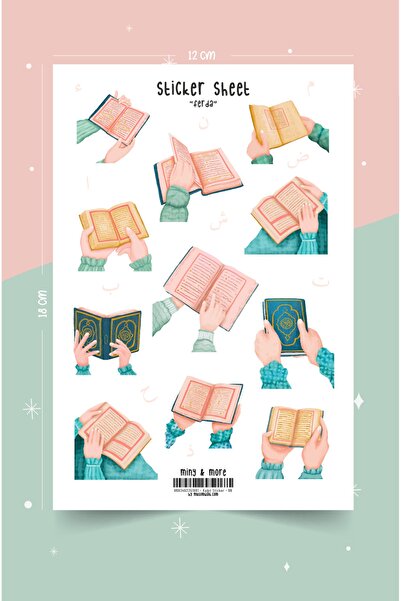 MuslimWalk Ferda – Kur’an Okuyan Kız Çocuk Islami Planlayıcı Sticker Etiket S...