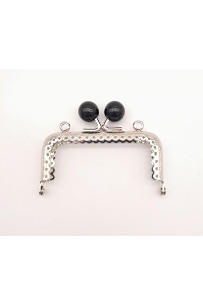 angel çanta aksesuar مشبك حقيبة أسود مقاس 8.5 سم مصنوع من المعدن الفضي