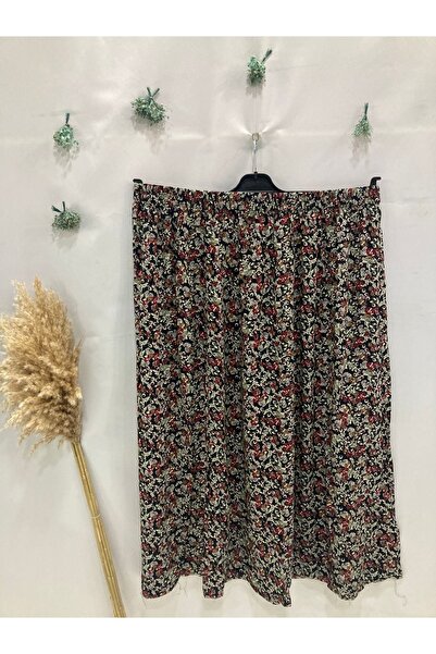 Sel Tekstil Jumbo Battal Women's Print Skirt