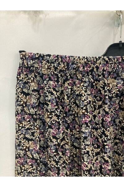 Sel Tekstil Jumbo Battal Women's Print Skirt