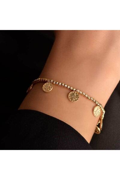 EnginGold 14 Ayar Altın Tuğralı Dorika Bileklik