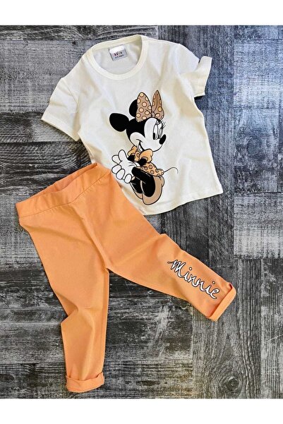 YDBKStore Girl (3-10 Years) Minnie Printed T-shirt+Tights Set of 2